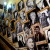 Stairs and wall with photos of Iraqi cultural workers